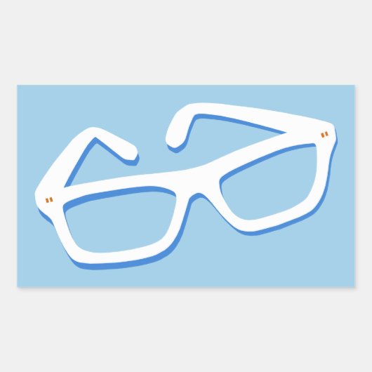 Cool Nerd Glasses Rechthoekige Sticker (Voorkant)