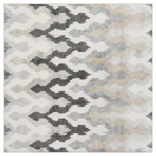 Cool neutraal grijs chevron ikat tribale patroon stof