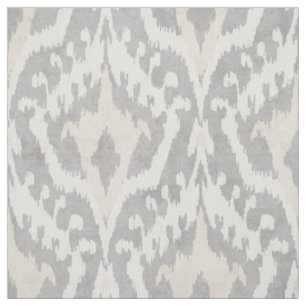 Cool neutraal grijs en beige ikat tribaal patroon stof