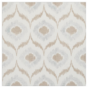 Cool neutraal grijs en beige ikat tribaal patroon stof