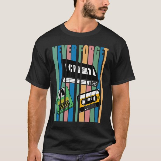 Cool Never Forget T  I VHS Cassette Diskette Video T-shirt (Voorkant)
