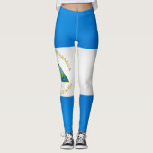 Cool Nicaragua Mode vlag Leggings (Voorkant)