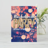 Cool Night Lights Bachelorette Party Invitations (Debout devant)