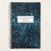 Cool Night Sky Constellations Gepersonaliseerd Planner (Voorkant)