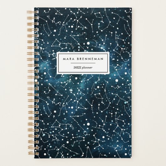 Cool Night Sky Constellations Gepersonaliseerd Planner (Voorkant)