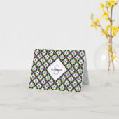 Cool Nine-Patch Quilt Pattern Note Kaart (Gele Bloem)
