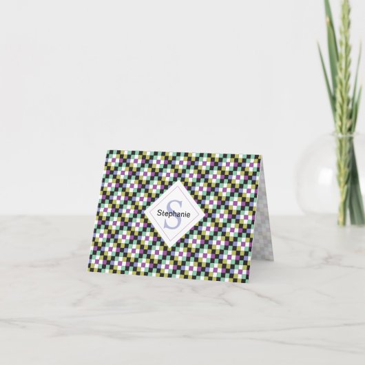 Cool Nine-Patch Quilt Pattern Note Kaart (Voorkant)