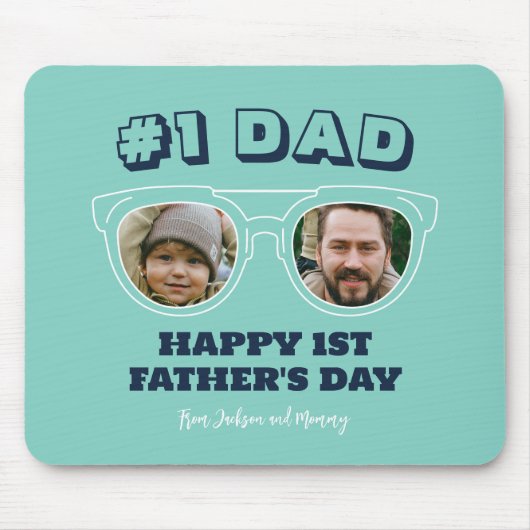 Cool No.1 Papa Aangepaste Foto Eerste Vaderdag Muismat (Voorkant)