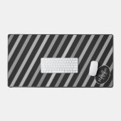 Cool noir blanc rétro rayures géométriques Monogra (Clavier et souris)