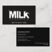 Cool noir, Carte de visite d'illustration de lait (Devant / Derrière)