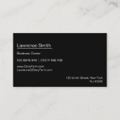 Cool noir, Carte de visite d'illustration de lait (Dos)