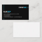 Cool Noir et Bleu Carte de visite moderne (Devant / Derrière)