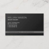 Cool  noir et gris Carte de visite moderne (Dos)