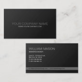 Cool  noir et gris Carte de visite moderne (Devant / Derrière)
