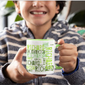 cool & nom moderne de chaux, tasse de typographie