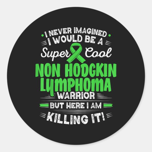 Cool Non Hodgkin Lymphoma Warrior Non Hodgkin Lymp Ronde Sticker (Voorkant)