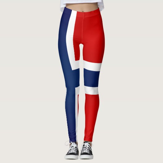 Cool Norway Flag Mode Leggings (Voorkant)