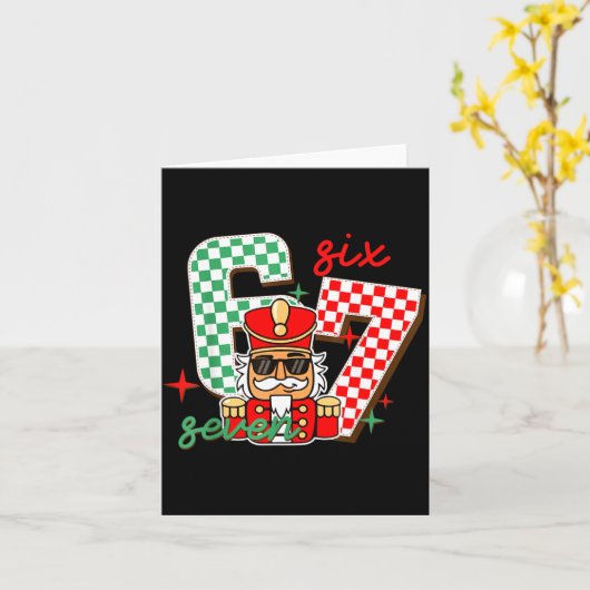 Cool Nutcracker Christmas 67 Six Seven Gen Alpha S Kaart (Gele Bloem)