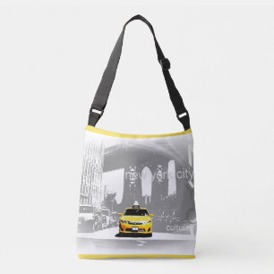 Cool NYC New York City Brooklyn Bridge Gele Taxi Crossbody Tas