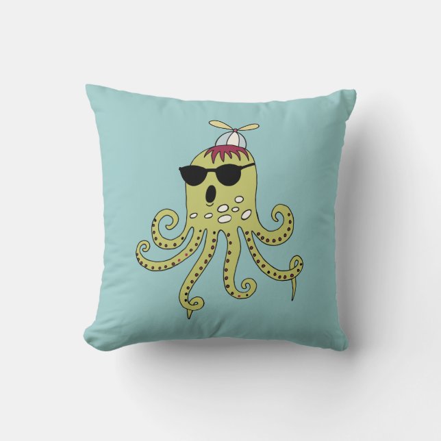 Cool Octopus Kussen (Voorkant)