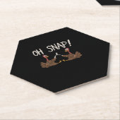 Cool Oh Snap! _ Grappig Turkije met Wishbone Thank Kartonnen Onderzetters (Schuin)