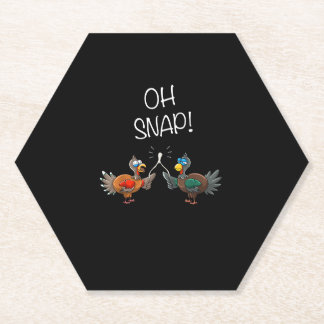Cool Oh Snap! _ Grappig Turkije met Wishbone Thank Kartonnen Onderzetters