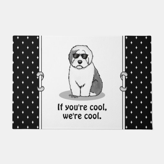 Cool Old English Sheepdog (Grey 1) Cute Funny Deurmat (Voorkant)