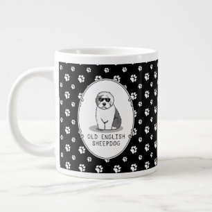 Cool Old English Sheepdog (Grey 1) Cute Funny Extra Grote Beker