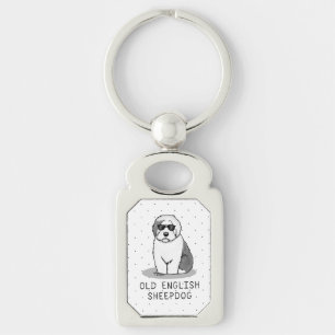 Cool Old English Sheepdog (Grey 1) Cute Funny Sleutelhanger