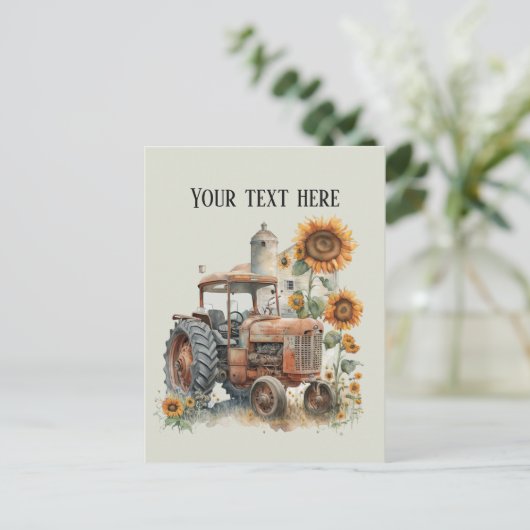 Cool old Farmers tractor tekst toevoegen Briefkaart (Staand voorkant)
