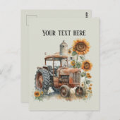 Cool old Farmers tractor tekst toevoegen Briefkaart (Voorkant / Achterkant)
