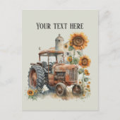 Cool old Farmers tractor tekst toevoegen Briefkaart (Voorkant)