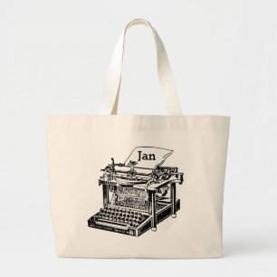 Cool Old Typwriter Graphic Totebag aanpassen Grote Tote Bag
