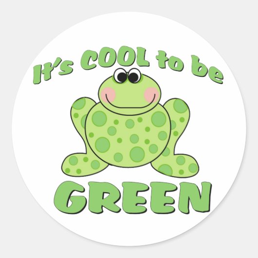 Cool om Groene KIKKER te zijn Ronde Sticker (Voorkant)