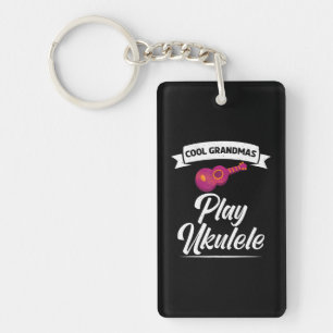 Cool oma spelen Ukulele Uke muziek Ukulele Sleutelhanger