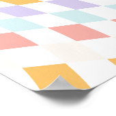 Cool One Girl's First Birthday Checkered Retro Poster (Hoek)