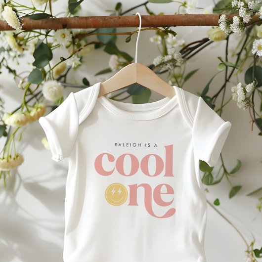 Cool One Groovy Girl's geruite retro Romper