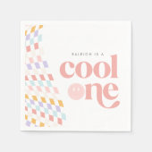 Cool One Groovy Girl's geruite retro Servet (Voorkant)