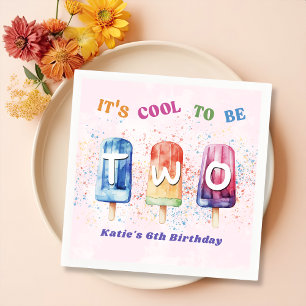 Cool One Pink Popsicle 1st Birthday Party Servette Servet