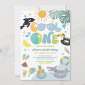 Cool One Pool Party Summer 1st Birthday Invitation (Devant)