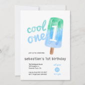 Cool One Popsicle Boy 1st Birthday Kaart (Voorkant)