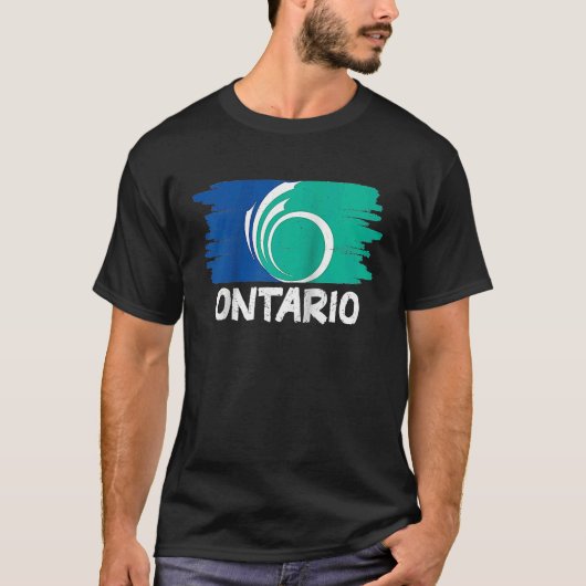 Cool Ontario Flag Raglan Baseball T-shirt (Voorkant)
