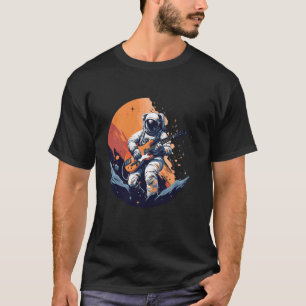 Cool ontwerp met een astronaut die gitaar speelt t-shirt