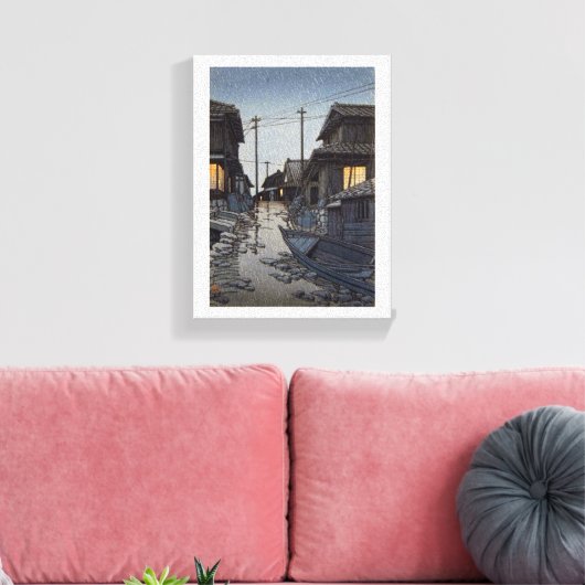 Cool oosters japans kawase dorp landschap canvas afdruk (Insitu (Woonkamer))