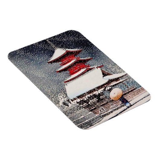 Cool oosters japans kawase winter landschap kunst magneet (Rechterzijde)