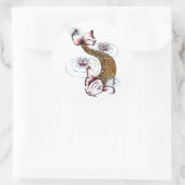 Cool Oosters Japans Koi Karper Vis Roze Lotus Ronde Sticker (Tas)