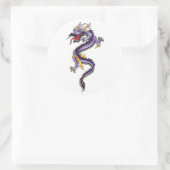 Cool Oosters Paarse Dragon stijl sticker (Tas)