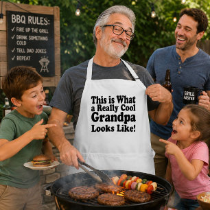 Cool opa, leuke BBQ-grillmaster kookcadeau Standaard Schort