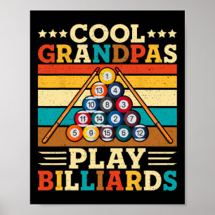 Cool opa's spelen biljart retro snooker pool pl poster