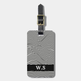 Cool optische illusie gepersonaliseerd bagagelabel